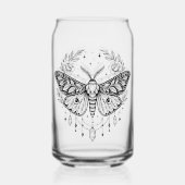 Mystical Gothic Moth Botanical Celestial Line Art Blikvorm Glas (Voorkant)