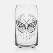 Mystical Gothic Moth Botanical Celestial Line Art Blikvorm Glas (Achterkant)