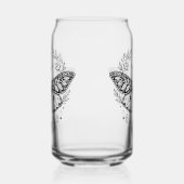 Mystical Gothic Moth Botanical Celestial Line Art Blikvorm Glas (Rechts)