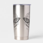 Mystical Gothic Moth Botanical Celestial Line Art Geïsoleerde Drinkbeker (Links)