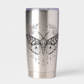 Mystical Gothic Moth Botanical Celestial Line Art Geïsoleerde Drinkbeker (Voorkant)