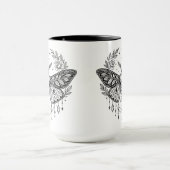 Mystical Gothic Moth Botanical Celestial Line Art Mok (Midden)