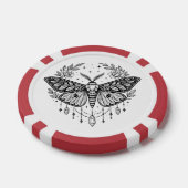 Mystical Gothic Moth Botanical Celestial Line Art Poker Chips (Enkel)