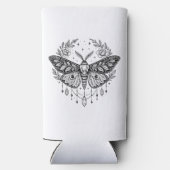 Mystical Gothic Moth Botanical Celestial Line Art  Seltzer Blikjeskoeler (Achterkant)