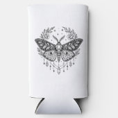 Mystical Gothic Moth Botanical Celestial Line Art  Seltzer Blikjeskoeler (Voorkant)