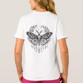 Mystical Gothic Moth Botanical Celestial Line Art  T-shirt (Achterkant)