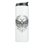 Mystical Gothic Moth Botanical Celestial Line Art Thermosbeker (Gedraaid links)