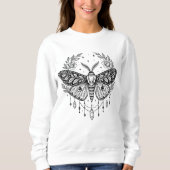 Mystical Gothic Moth Botanical Celestial Line Art  Trui (Voorkant)