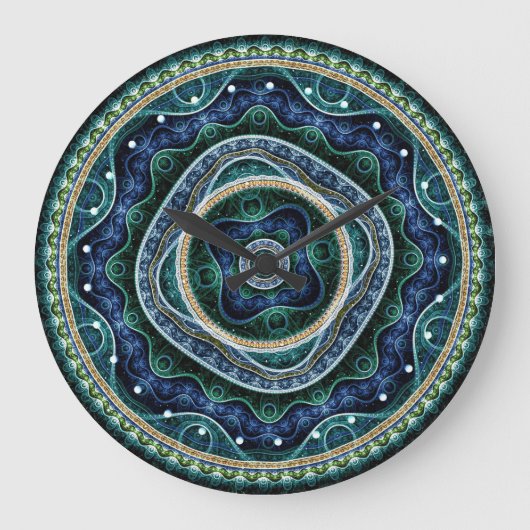 Mystical Grand Royal Julian Fractal Mandala Art Grote Klok (Voorkant)