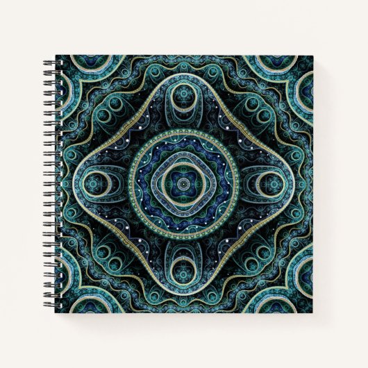 Mystical Grand Royal Julian Fractal Mandala Art Notitieboek (Voorkant)