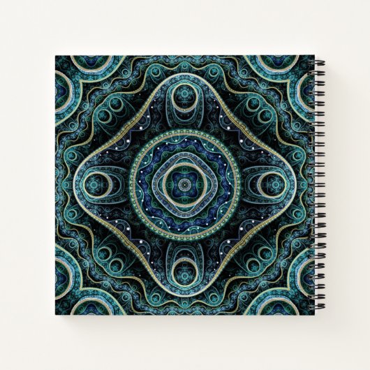 Mystical Grand Royal Julian Fractal Mandala Art Notitieboek (Achterkant)