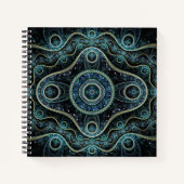 Mystical Grand Royal Julian Fractal Mandala Art Notitieboek (Voorkant)
