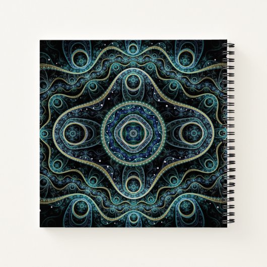 Mystical Grand Royal Julian Fractal Mandala Art Notitieboek (Achterkant)
