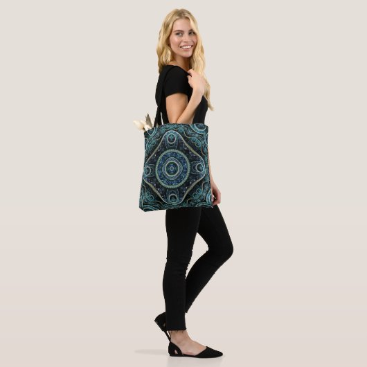 Mystical Grand Royal Julian Fractal Mandala Art Tote Bag (Op model)