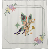 Mystical Graphic Artwork, Green Fae Butterfly Douchegordijn (Voorkant)