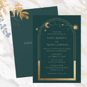 Mystical Green Gold Sun maan astronomische ruimte Kaart