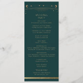 Mystical Green Gold Sun maan astronomische ruimte Programmakaart (Achterkant)