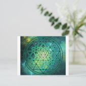 Mystical Green Sri Yantra Briefkaart (Staand voorkant)