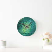 Mystical Green Sri Yantra Ronde Klok (Huis)