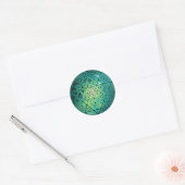 Mystical Green Sri Yantra Ronde Sticker (Envelop)