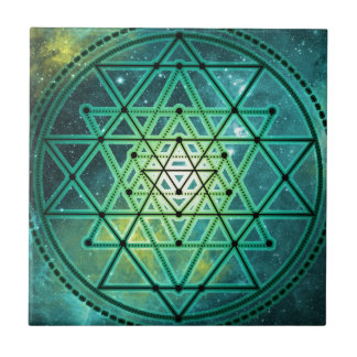 Mystical Green Sri Yantra Tegeltje