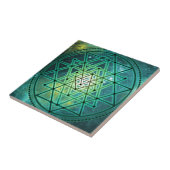 Mystical Green Sri Yantra Tegeltje (Zijkant)
