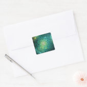 Mystical Green Sri Yantra Vierkante Sticker (Envelop)