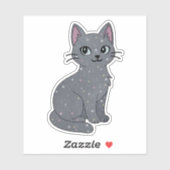 Mystical Grey Sparkle Cat Sticker (Vel)