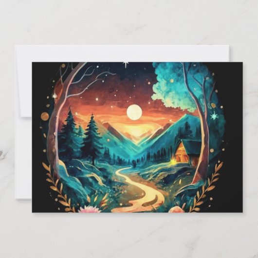 Mystical Grove Enchanted Adventure Baby shower Kaart (Achterkant)