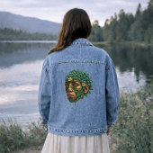 Mystical Guardian Vision - Fantasy Graphic Art Denim Jacket