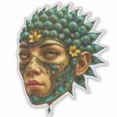 Mystical Guardian Vision - Fantasy Graphic Art Sticker (Voorkant)