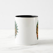 Mystical Guardian Vision - Fantasy Graphic Art Tweekleurige Koffiemok (Center)