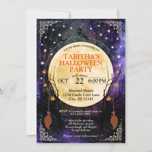 Mystical Halloween Party Invitation Kaart (Voorkant)