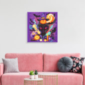 Mystical Halloween Witch and Pumpkin Canvas Afdruk (Insitu (Woonkamer))