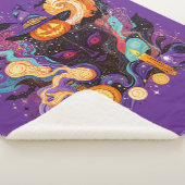 Mystical Halloween Witch Face Sherpa Deken (3/4)