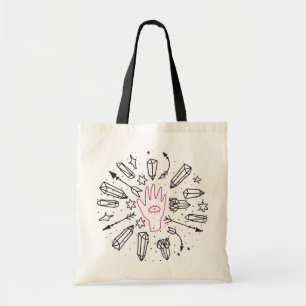 Mystical handgetekende Cute Tarot-kaart Tote Bag
