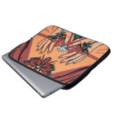 Mystical Hands Offering Fungi to Moth Spirit Laptop Sleeve (Voorkant onderkant)