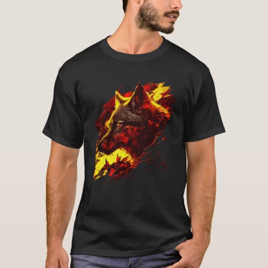 Mystical Iberian Wolf Spain Flag Colors T-shirt (Voorkant)