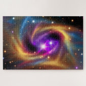 Mystical Indigo Cosmic Rainbow Hues in Gold Cosmos Legpuzzel (Horizontaal)