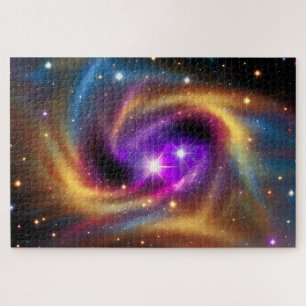 Mystical Indigo Cosmic Rainbow Hues in Gold Cosmos Legpuzzel