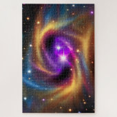 Mystical Indigo Cosmic Rainbow Hues in Gold Cosmos Legpuzzel (Verticaal)