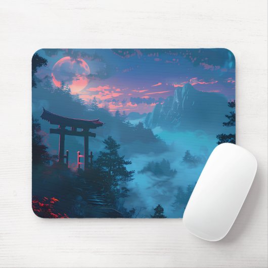 Mystical Japanese Torii Gate Mouse Pad Muismat (Met muis)