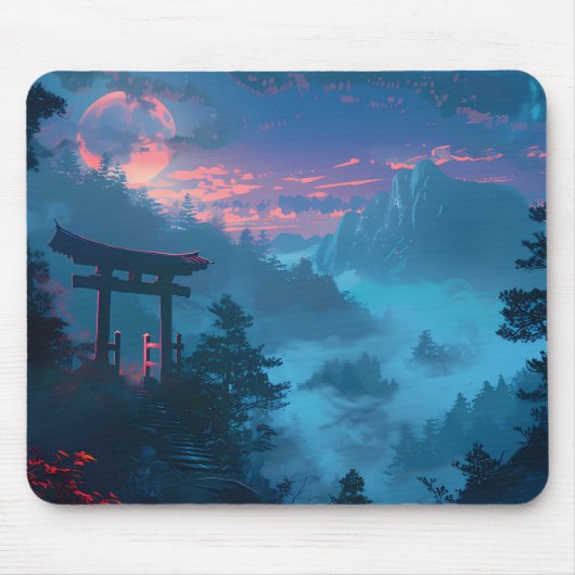 Mystical Japanese Torii Gate Mouse Pad Muismat (Voorkant)