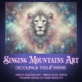 Mystical Jeweled Lion and Stars Decoupage Tissuepapier