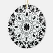 Mystical kerstsierra, zwart-wit Mandala Keramisch Ornament (Links)