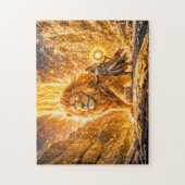 Mystical Leo Zodiac in Fiery Fantasy Scene Legpuzzel (Verticaal)