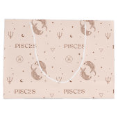 Mystical Libra Zodiac Pattern in Brown & Burgundy Groot Cadeauzakje (Achterkant)