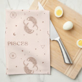 Mystical Libra Zodiac Pattern in Brown & Burgundy Theedoek (Quarter Fold)