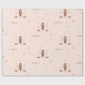 Mystical Libra Zodiac Pattern in Pink and Brown Cadeaupapier (Vlak)