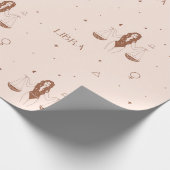 Mystical Libra Zodiac Pattern in Pink and Brown Cadeaupapier (Hoek)